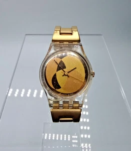 SWATCH - Rare Goldtone Metallic Swatch Watch (AG2000)  - Working - Picture 1 of 5