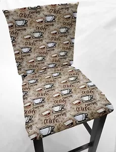 Fundas traseras o fundas de asiento para silla de comedor con granos de café - Imagen 1 de 10