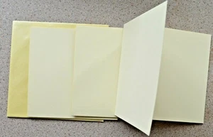 3 Cream D/F Card Blanks 144 Sq with Cream Pearl Envelopes NEW - Picture 1 of 1