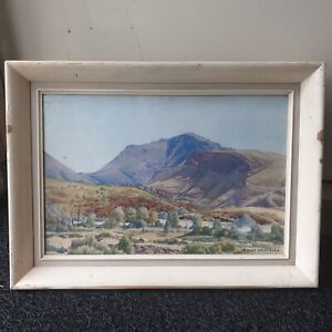 Albert Namatjira Vintage Print with Frame of Mt Hermannsburg, James Range N.T.