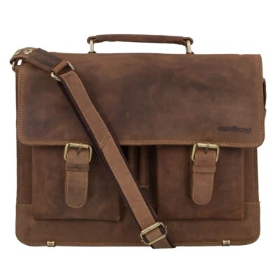 Greenburry Vintage Leder Briefcase Businesstasche Aktentasche Lehrertasche 1722