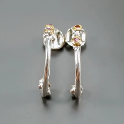 Pendientes X'mas Joyería Regalo Rodolita Natural Plata de Ley 925/E128263 Foto 1 de 4