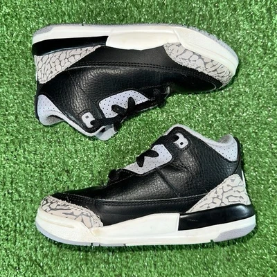 Nike Air Jordan 3 Retro Negro Gris Cemento Niños Pequeños Talla 9C Foto 1 de 4