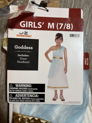 Disfraz Halloween Atenea Diosa Griega Talla Mediana Jóvenes Niñas 7/8 NUEVO Foto 1 de 2