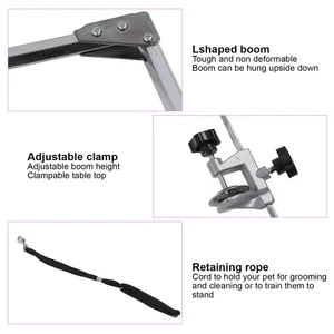 Pet Grooming Table Arm Metal Foldable L Shape Dog Grooming Arm With Clamp For P - Picture 1 of 12