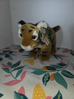 First & Main Crouching Creature Tiger Plush 6" Tall Cub Stuffed Animal 65043 - Image 1 of 4