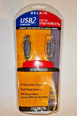 Belkin F3U138B06 USB Cable to Mini Type B USB - 6 feet long - Image 1 of 2