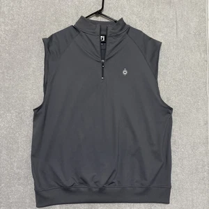Foot Joy Vest Golf Quarter Zip Dark Grey Embroidered Star Golf Sports Star - Picture 1 of 8