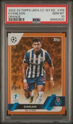 2022 Topps UEFA Club Comp 1st Edition #109 Evanilson Orange /25 PSA 10 - Image 1 of 2