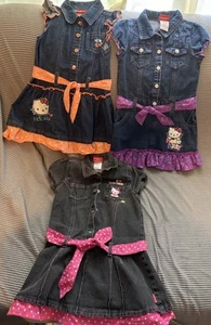 Hello Kitty by Sanrio 2010 Jeanskleid Kinder Paket 3, Größe 6, orange, lila & pink - Bild 1 von 14