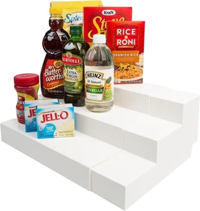 3 Tier Adjustable Canned Goods Shelves for Kitchen Cabinet & Pantry Organization - Picture 1 of 12