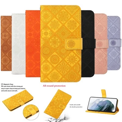 Embossing Leather Card Slot Wallet Case For Motorola Moto G85 E14 S30 Pro G73 - Image 1 of 4