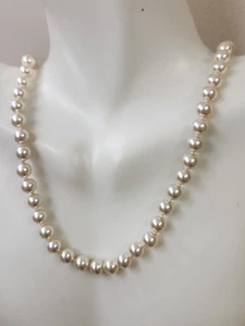 Womens Imitation South Sea Pearl Silver Overtone 925 Sterling Statement Necklace - Picture 1 of 5