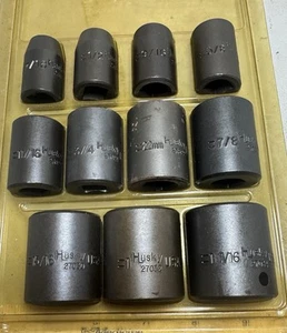 husky 11 piece 1/2" drive impact socket set See Pictured for Size and Model - Picture 1 of 3