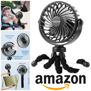 Gym Spinning Fan Pram Gym Crib Treadmill Camping Bedroom Tripod USB Rechargable - Picture 1 of 7