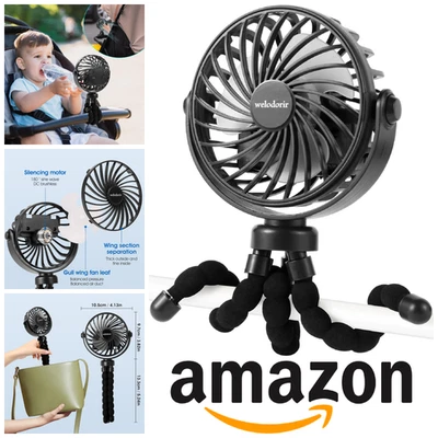 Gym Spinning Fan Pram Gym Crib Treadmill Camping Bedroom Tripod USB Rechargable - Image 1 of 4