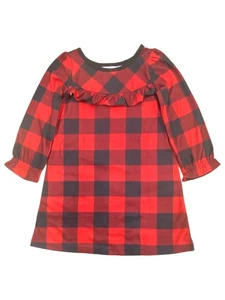 Girls Red Flannel Buffalo Print Plaid Holiday Nightgown Night Gown 4 - Picture 1 of 1