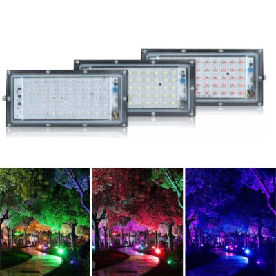 LED Flood Light Outdoor Spotlight Courtyard Landscape Lighting 50W/100W HardWire - Image 1 of 4