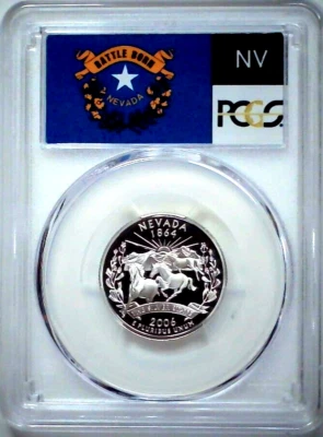 2006-S 25C State Quarter Nevada PCGS PR69 DCAM 90% Silver 24luss0428 - Image 1 of 4