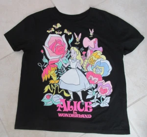 DISNEY Alice In Wonderland Short Sleeve Tee T-shirt Womens Size Medium Black - Picture 1 of 3