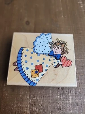 Hero Arts Patchwork Angel with Heart H1046 Wood Mounted Rubber Stamp Foto 1 de 4
