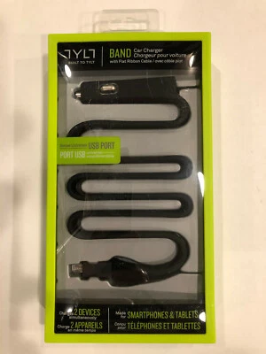 Authentic TYLT RIBBN Micro USB Car Charger 4.8 Amp for Phones and Tablets Black - Image 1 of 4