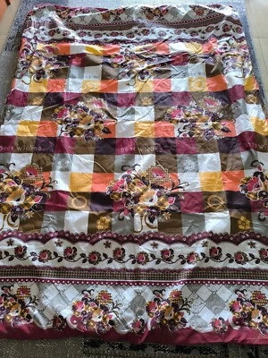 Manta Grande Doble Vintage Color Floral Ropa de Cama Habitación Textiles Algodón King Size Foto 1 de 4