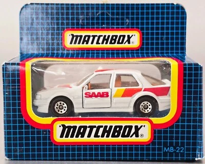 Matchbox 22 Saab 9000 Turbo / 1988 /Unpunched Blue Grid Window Box / Rare / New - Image 1 of 4