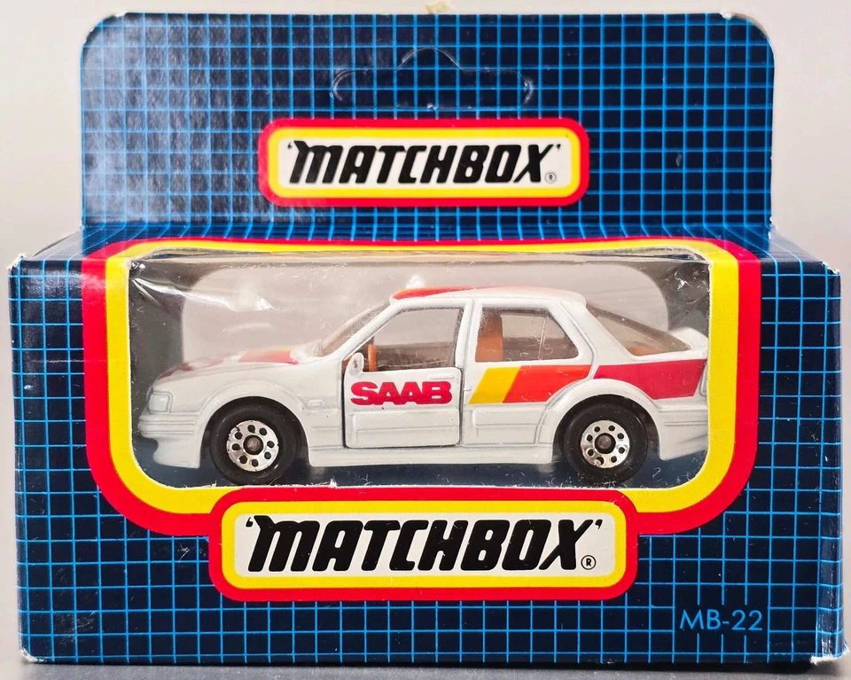 Matchbox 22 Saab 9000 Turbo / 1988 /Unpunched Blue Grid Window Box / Rare / New - Image 1 of 4
