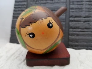 HAPPY WEE ACORN by Anonymous Japanese Sosaku KOKESHI Wooden Doll /GC - Picture 1 of 8