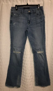 Rock & Republic Kasandra Boot Cut Denim Jeans Sz 10 Low Rise Stretch Distressed - Picture 1 of 5