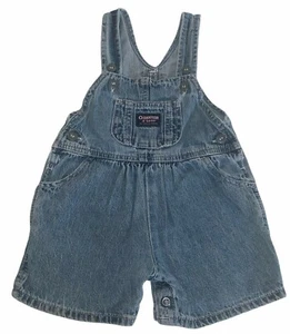 Vtg Oshkosh B’Gosh Infant Baby Girls Shorts Overalls Blue Jean Denim 6-9 Months - Picture 1 of 11