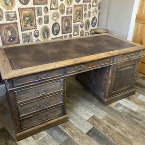 Coachhouse Colonial large Partner Desk solid heavy reclaimed wood - Picture 1 of 4