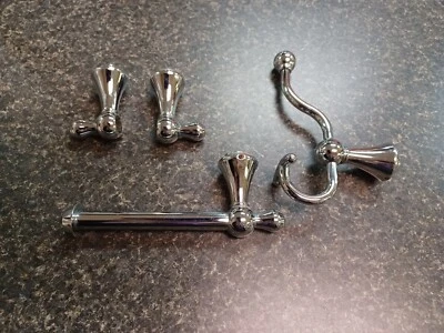 Pottery Barn Wall Hook Bath Shower Towel Double Hook Chrome Finish Set - Image 1 of 4