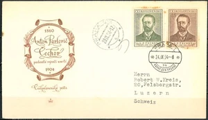 CZECHOSLOVAKIA COVER 1954 The 50th Anniversary of the Death of A.P. Chekhov - Picture 1 of 2