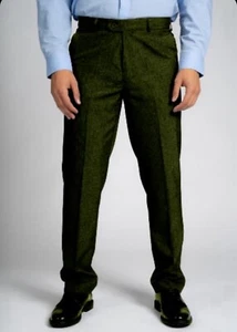 54” 54 54XS Extra Short Durable Press Durapress Olive Moss Forest Green Trousers - Picture 1 of 5