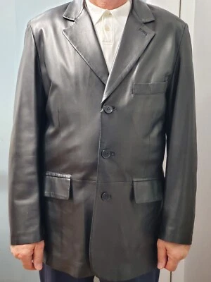 BLAZER BALLY CUERO NEGRO SUAVE.Hecho en Italia. Foto 1 de 4