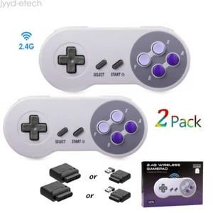 2x Wireless SNES Controller Remote Gamepad For Original Super SNES Console & SFC - Picture 1 of 9
