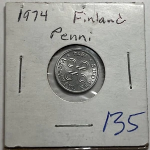 Vintage 1974 Finland 1 Penni Coin World Money - Picture 1 of 2