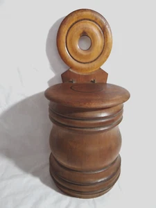 Antique Staved Treenware Wood Salt Box circa 1800's - Picture 1 of 11
