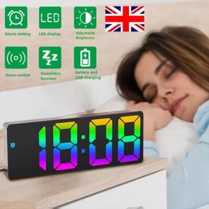 Alarm Clock Led Display Digital Mirror Alarm Clock Battery/Plug-In Alarm Clock - Picture 1 of 12