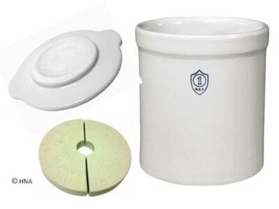 Ohio Stoneware 1 Gallon 3 Piece Kit for Fermentation and Preservation Crock - Image 1 of 2