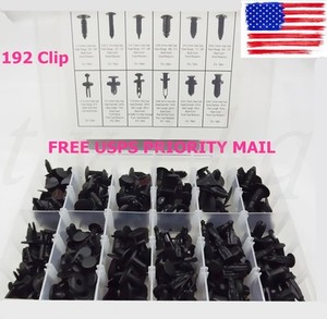 192pcs Auto Push Retainer Assortment Kit Car Nylon Shield Pin Rivet Fasteners