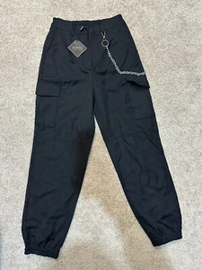 ZAFUL Women's High Waisted Jogger Pants Cargo Pants Chain Size M - Picture 1 of 13