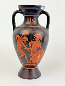 Copy of Classic Period 500 BC Hand Painted Amphora Vase  Made in Greece Redware - Picture 1 of 3