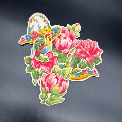 Parches adornos artesanales de gallo florales vintage años 60 diario basura retro Foto 1 de 4