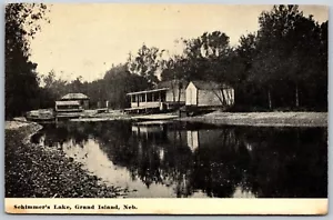 Vintage Grand Island Nebraska NE Schimmer's Lake 1910er Ansicht alte Postkarte - Bild 1 von 2