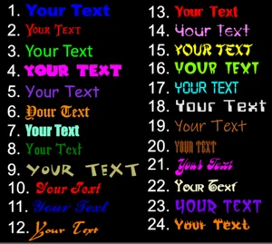 CUSTOM 4" TEXT, Text Vinyl Lettering  Personalized Letters And Numbers Set Of 2 - Picture 1 of 4