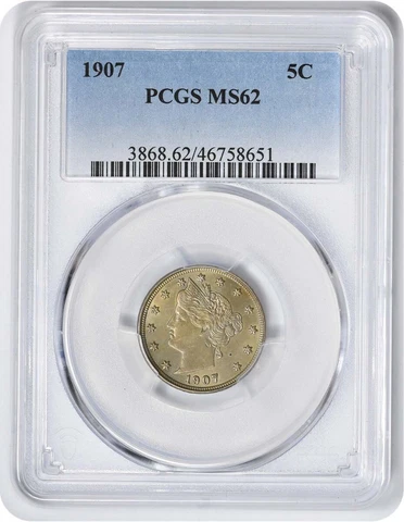 1907 Liberty Nickel MS62 PCGS Cover