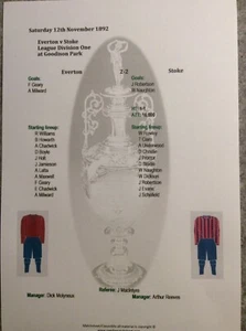 1892-93 Everton v Stoke Div 1 foglio fiammifero - Foto 1 di 1